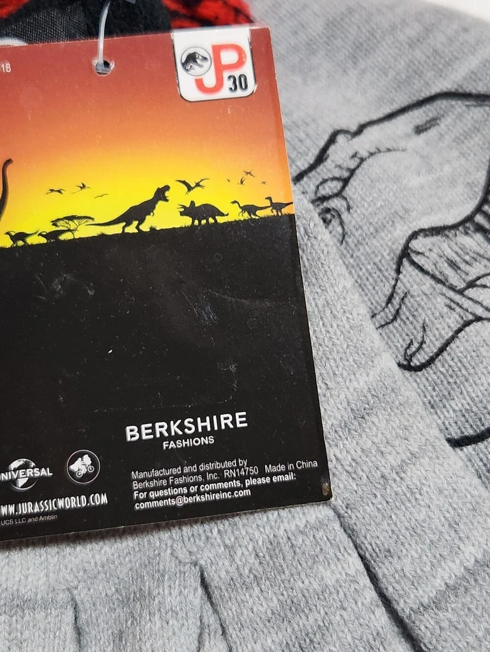 Jurassic Park Winter Beanie Hat And Gloves Kids New Gray Black Red Dinosaur